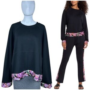 Johnny Was Bee Active Long Sleeve Crew Embroidered Pullover Top Size XXL 2X Boho